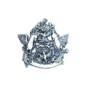 Chapón Aves del Paraíso 40mm Plata Vieja 8126