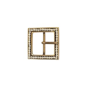 Hebilla  doble 40mm oro viejo/strass 9209