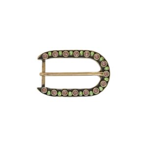Hebilla 30mm oro viejo con strass 9096
