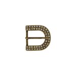 Hebilla 30mm oro viejo con strass 8140