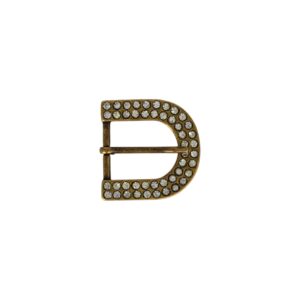 Hebilla 30mm oro viejo con strass 8140