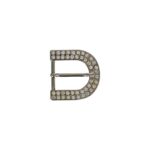 Hebilla 30mm niquel con strass 8140